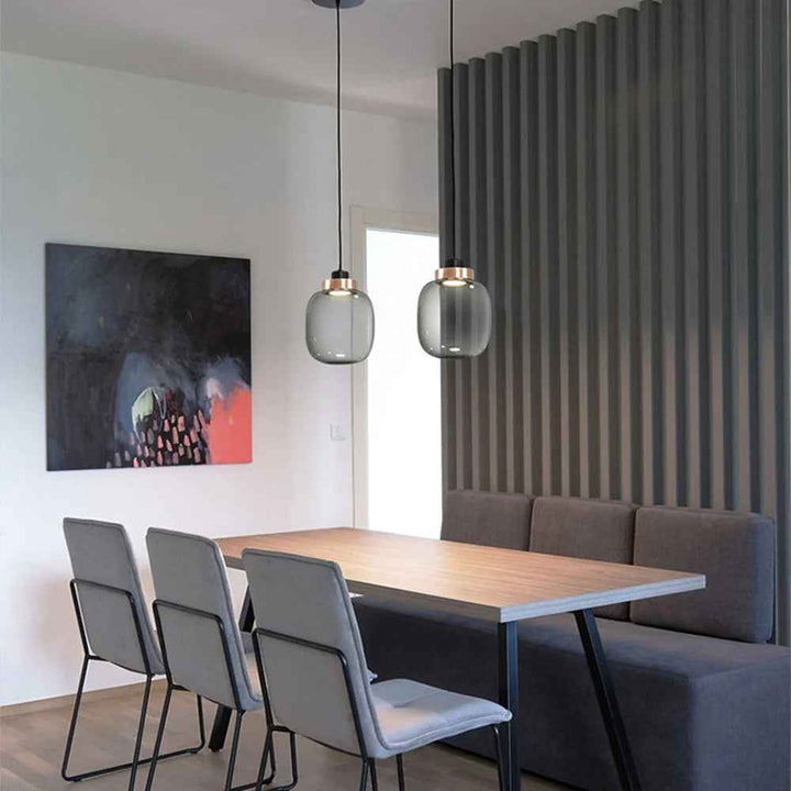 Valentina Moderne LED Suspension Fumée Verre Chambre À Coucher - Neutralighting