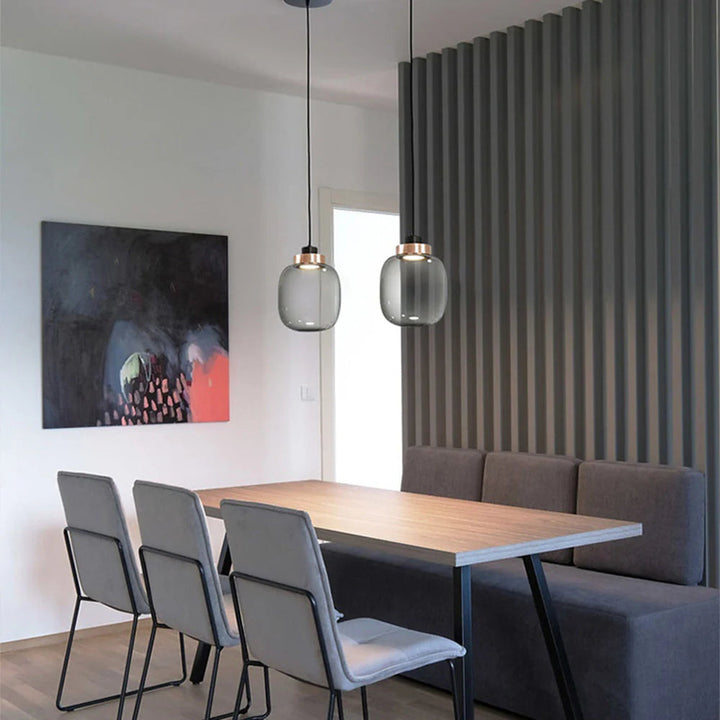Valentina Moderne LED Suspension Fumée Verre Chambre À Coucher - Neutralighting
