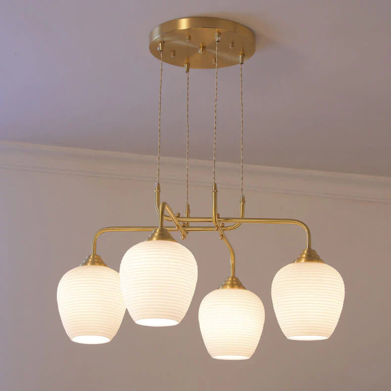 Valentina Moderne LED Lustre Or Métal Verre Salon/Chambre À Coucher - Neutralighting