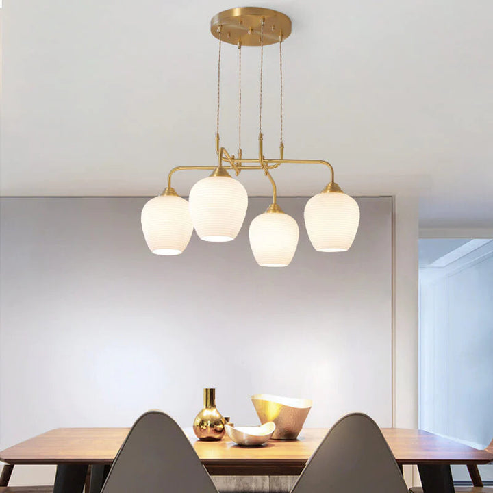Valentina Moderne LED Lustre Or Métal Verre Salon/Chambre À Coucher - Neutralighting