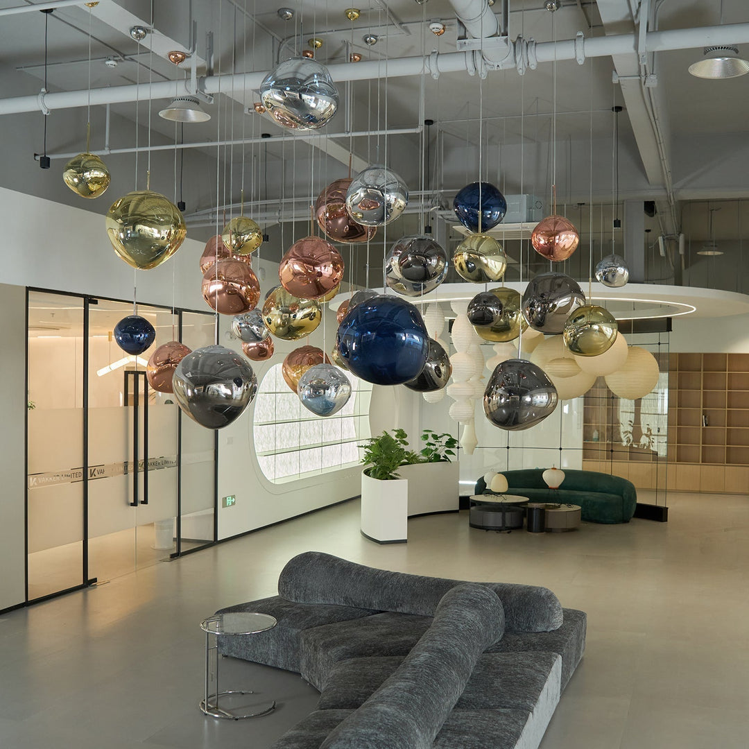 Solara Suspension en Verre Soufflé Cluster Irrégulier Sculptural - Neutralighting
