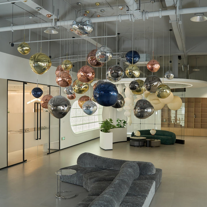 Solara Suspension en Verre Soufflé Cluster Irrégulier Sculptural - Neutralighting