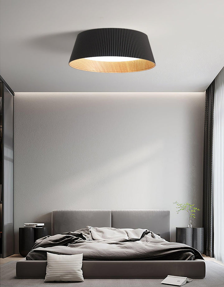Solara Plafonnier Cylindre Cannelé Bois Élégant Contemporain - Neutralighting