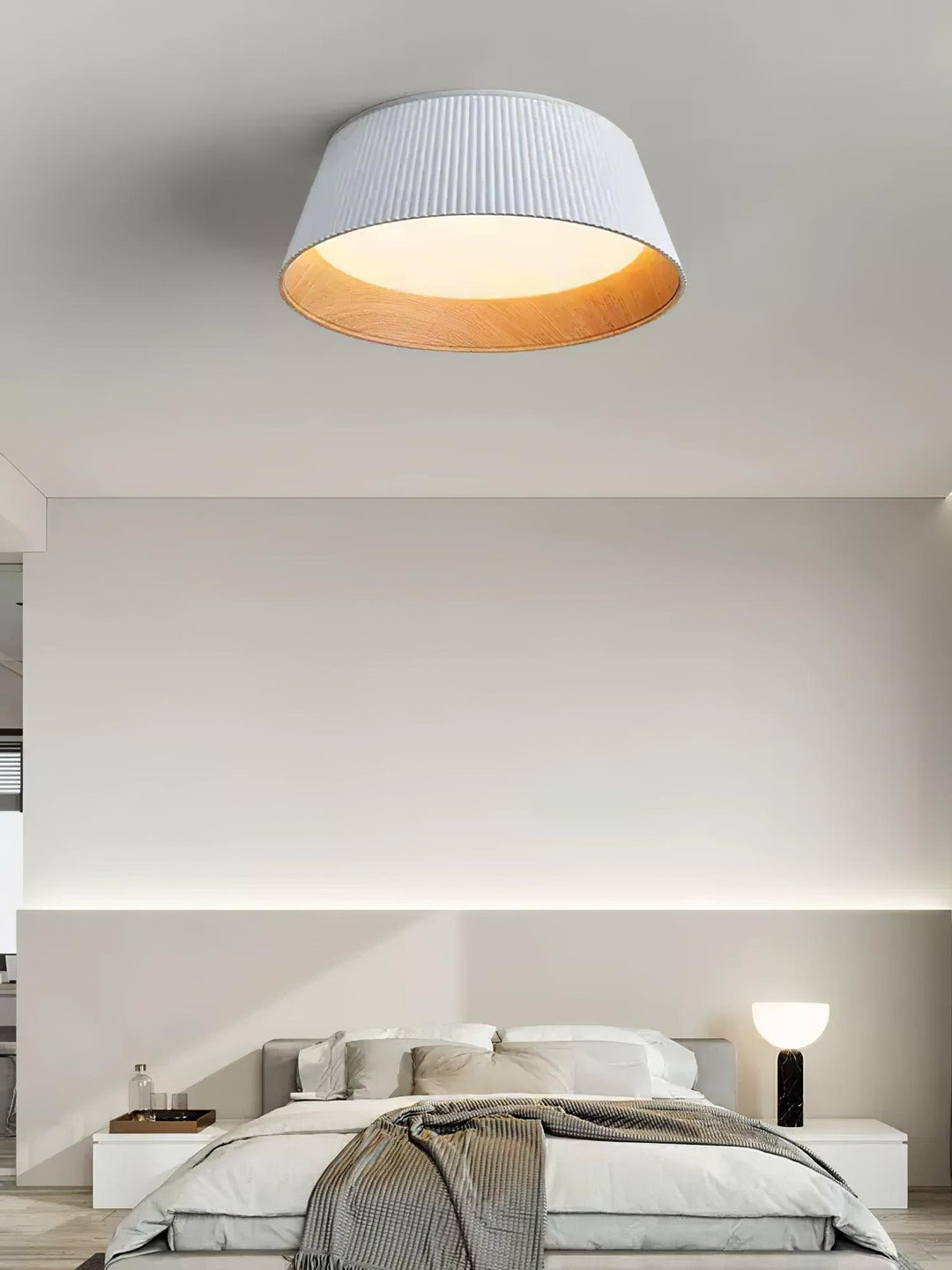 Solara Plafonnier Cylindre Cannelé Bois Élégant Contemporain - Neutralighting