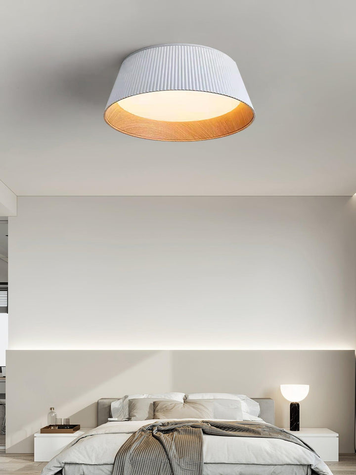 Solara Plafonnier Cylindre Cannelé Bois Élégant Contemporain - Neutralighting