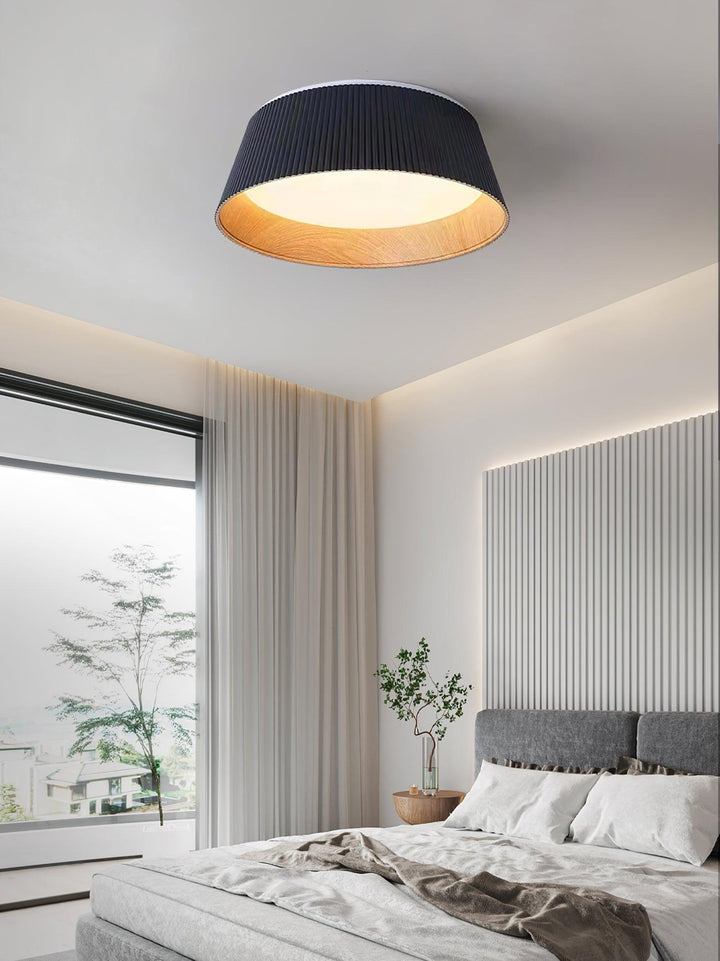 Solara Plafonnier Cylindre Cannelé Bois Élégant Contemporain - Neutralighting