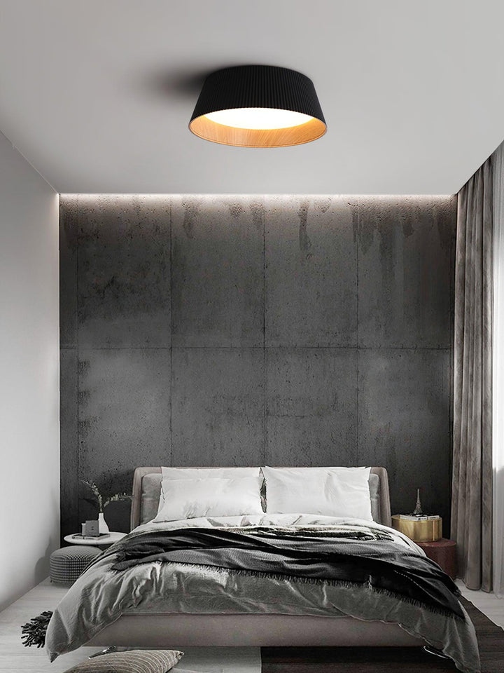 Solara Plafonnier Cylindre Cannelé Bois Élégant Contemporain - Neutralighting