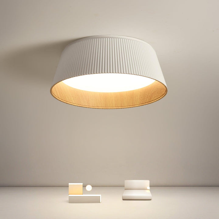 Solara Plafonnier Cylindre Cannelé Bois Élégant Contemporain - Neutralighting