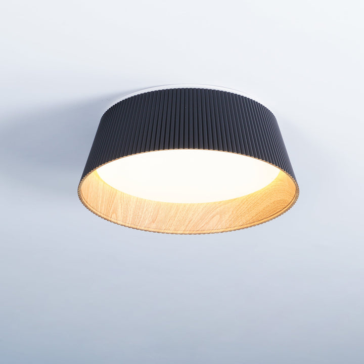Solara Plafonnier Cylindre Cannelé Bois Élégant Contemporain - Neutralighting