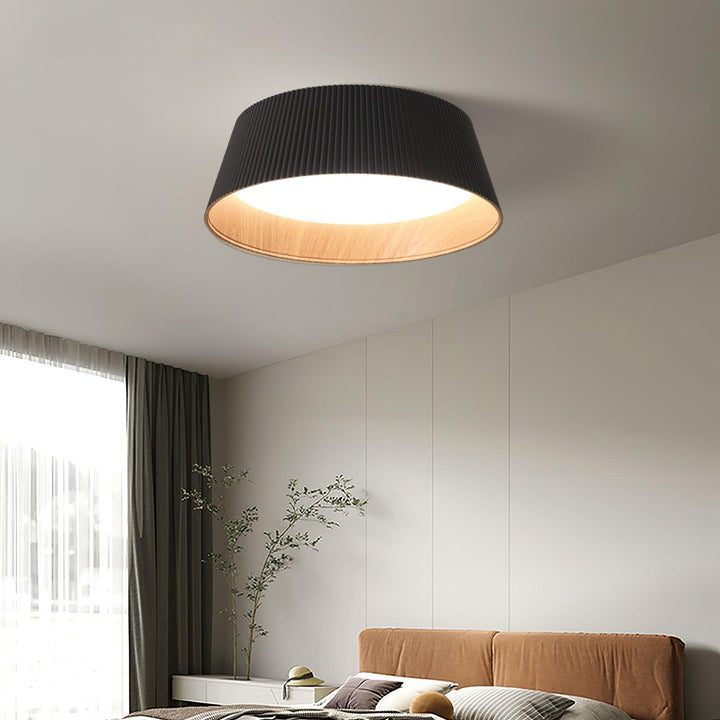 Solara Plafonnier Cylindre Cannelé Bois Élégant Contemporain - Neutralighting