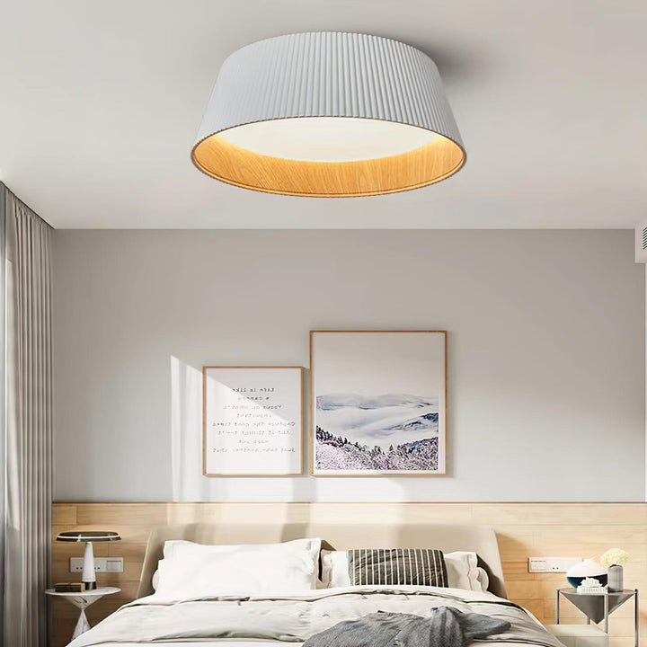 Solara Plafonnier Cylindre Cannelé Bois Élégant Contemporain - Neutralighting