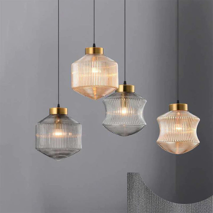 Valentina Suspension Luminaire Moderne LED Gris Fumé Verre Chambre - Neutralighting