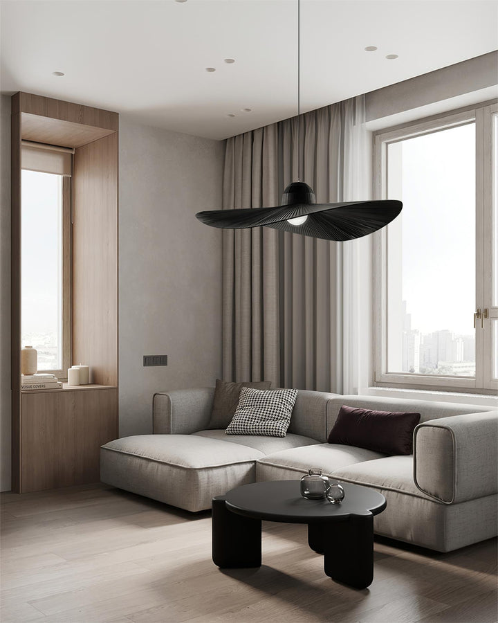 Moire Hat Lampe Pendante Tissu Plissé Moderne - Neutralighting