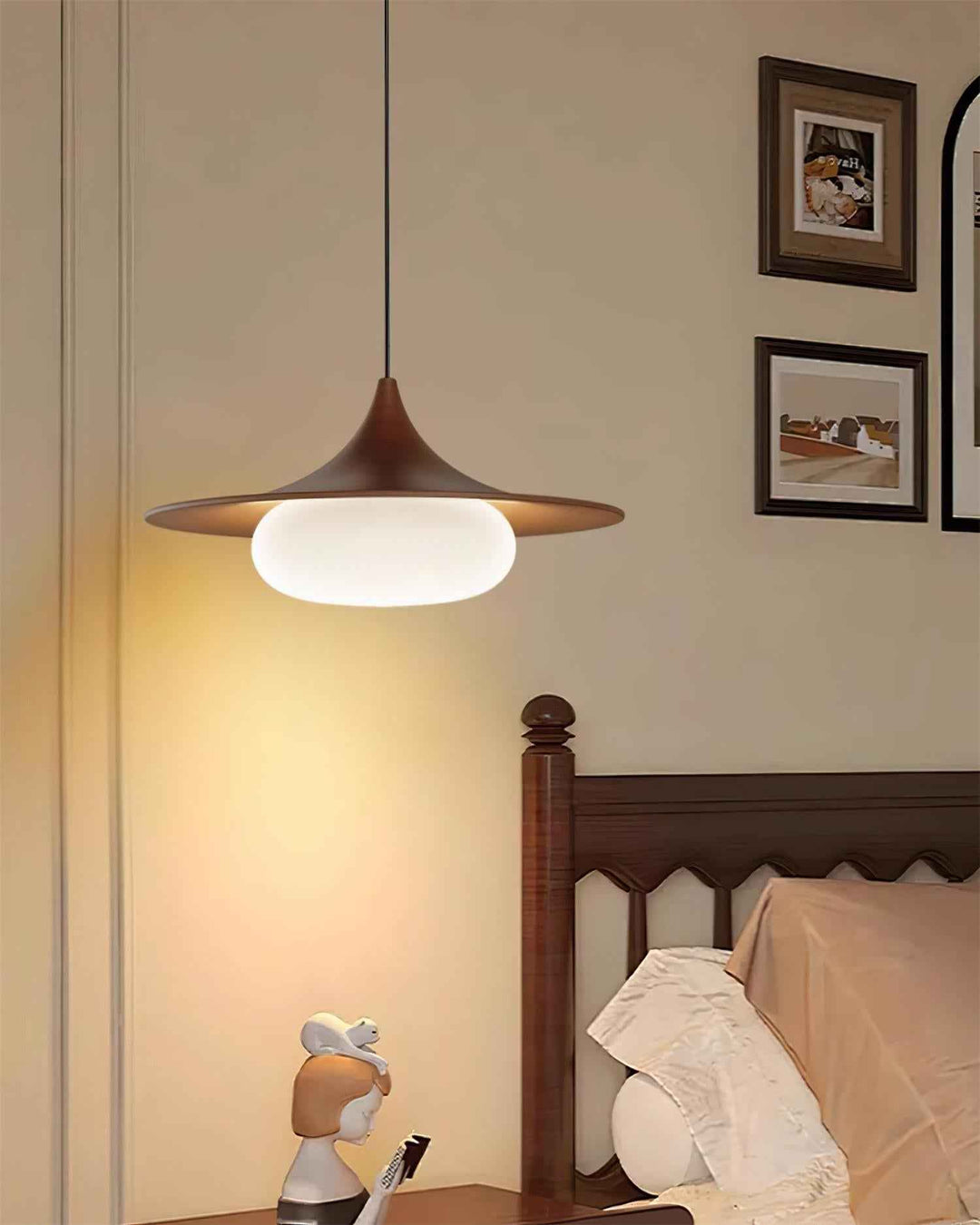 Ovelis Lampe Suspension avec Plafonnier en Bois - Neutralighting