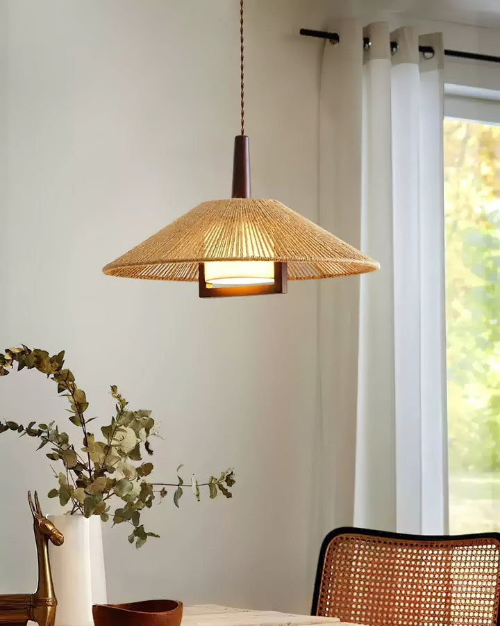 Fidoya Suspension Conique en Rotin Tressé - Neutralighting