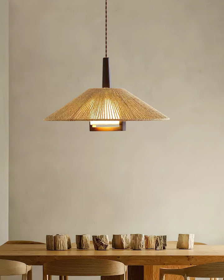 Fidoya Suspension Conique en Rotin Tressé - Neutralighting