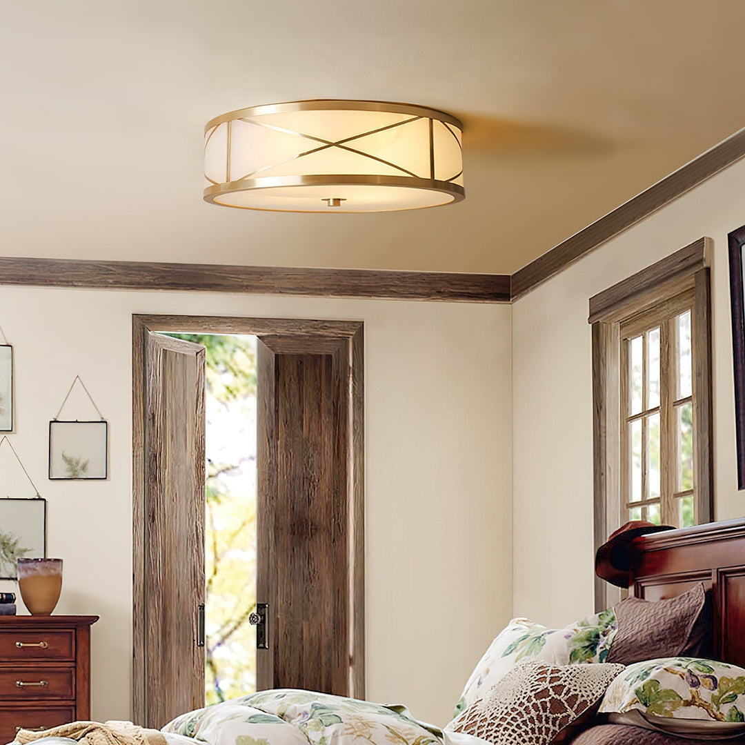 Vovene Plafonnier En Laiton Et Verre Minimaliste Moderne - Neutralighting
