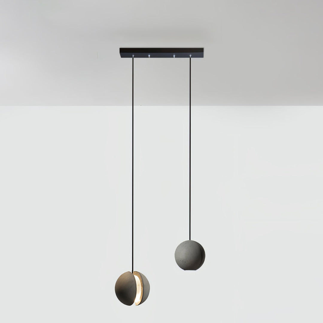 Solara Suspension Sphère en Béton Lune Minimaliste - Neutralighting