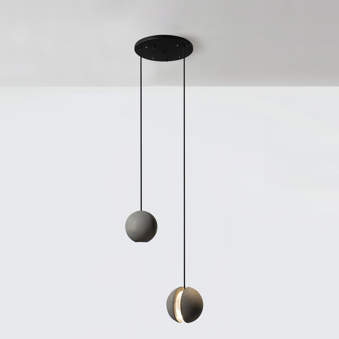 Solara Suspension Sphère en Béton Lune Minimaliste - Neutralighting