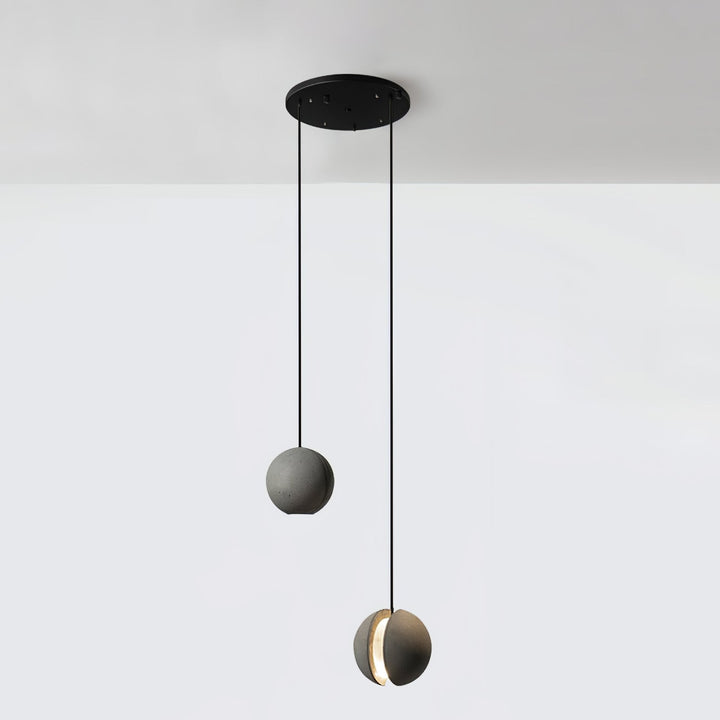 Solara Suspension Sphère en Béton Lune Minimaliste - Neutralighting
