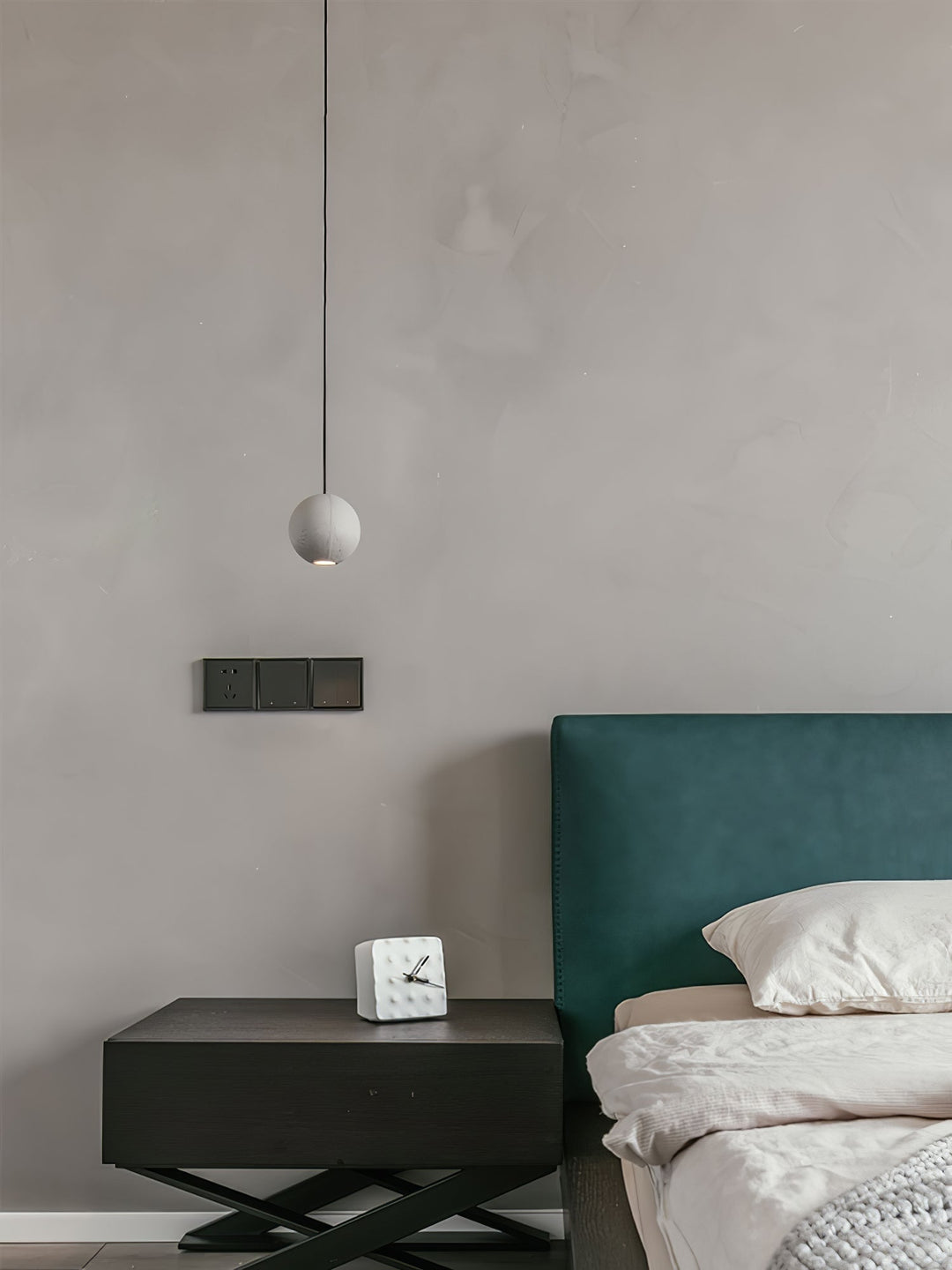 Solara Suspension Sphère en Béton Lune Minimaliste - Neutralighting