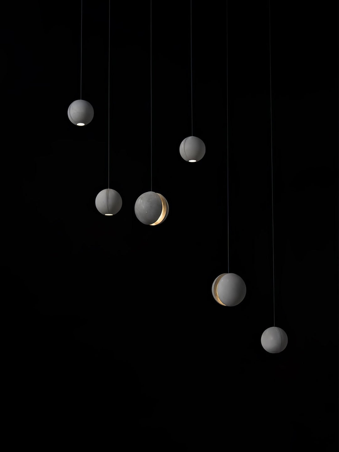 Solara Suspension Sphère en Béton Lune Minimaliste - Neutralighting