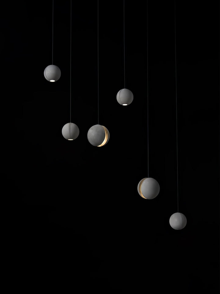 Solara Suspension Sphère en Béton Lune Minimaliste - Neutralighting