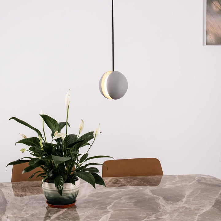 Solara Suspension Sphère en Béton Lune Minimaliste - Neutralighting