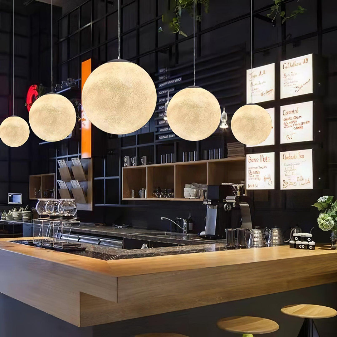 Lustra Suspension Lampe en Forme de Lune pour Salon - Neutralighting