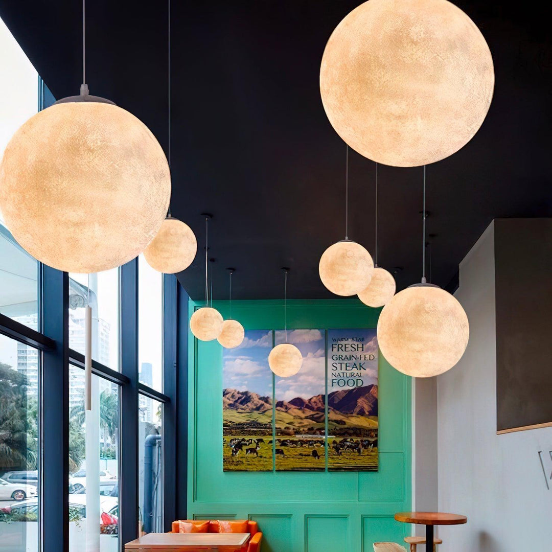 Lustra Suspension Lampe en Forme de Lune pour Salon - Neutralighting