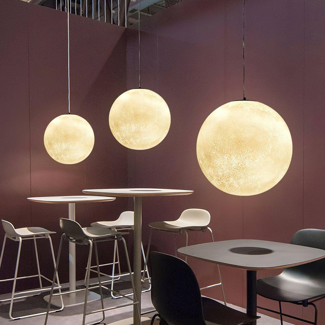 Lustra Suspension Lampe en Forme de Lune pour Salon - Neutralighting