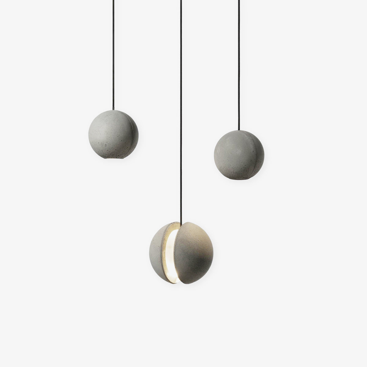 Solara Suspension Sphère en Béton Lune Minimaliste - Neutralighting