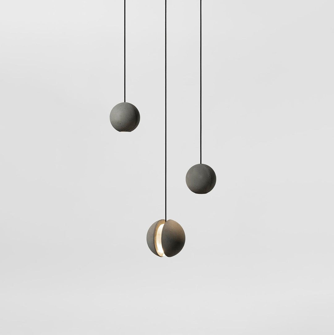 Solara Suspension Sphère en Béton Lune Minimaliste - Neutralighting