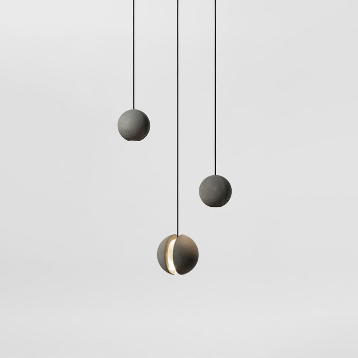 Solara Suspension Sphère en Béton Lune Minimaliste - Neutralighting