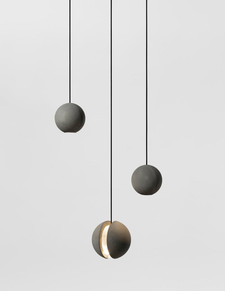 Solara Suspension Sphère en Béton Lune Minimaliste - Neutralighting