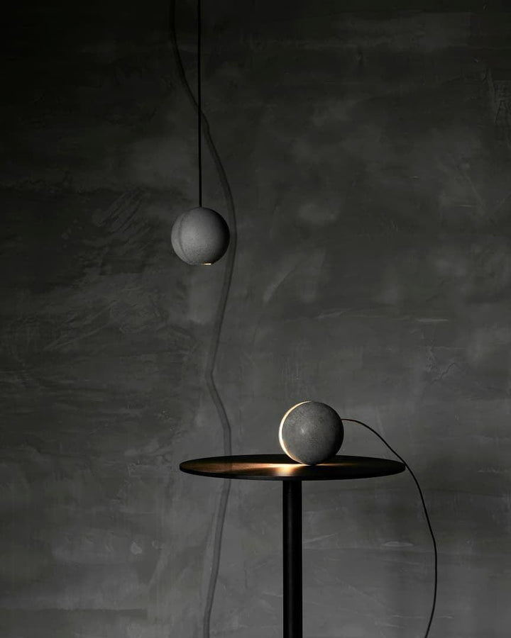 Solara Suspension Sphère en Béton Lune Minimaliste - Neutralighting