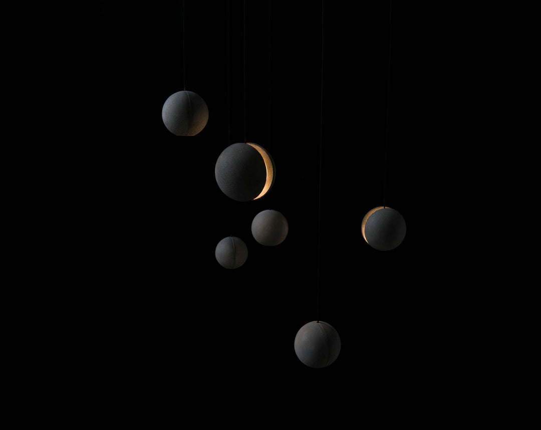 Solara Suspension Sphère en Béton Lune Minimaliste - Neutralighting