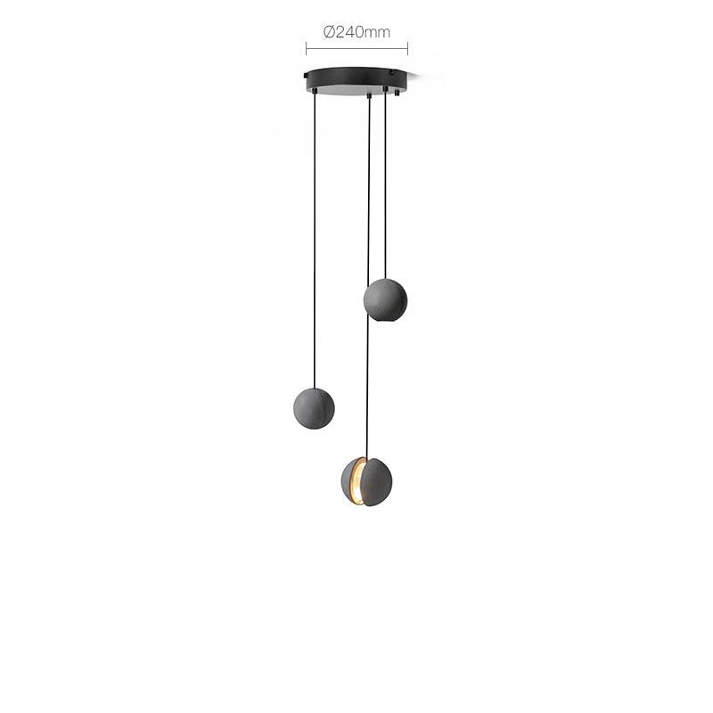 Solara Suspension Sphère en Béton Lune Minimaliste - Neutralighting
