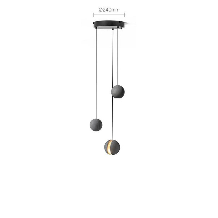Solara Suspension Sphère en Béton Lune Minimaliste - Neutralighting