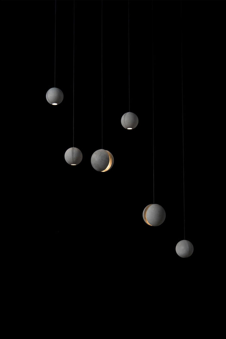 Solara Suspension Sphère en Béton Lune Minimaliste - Neutralighting