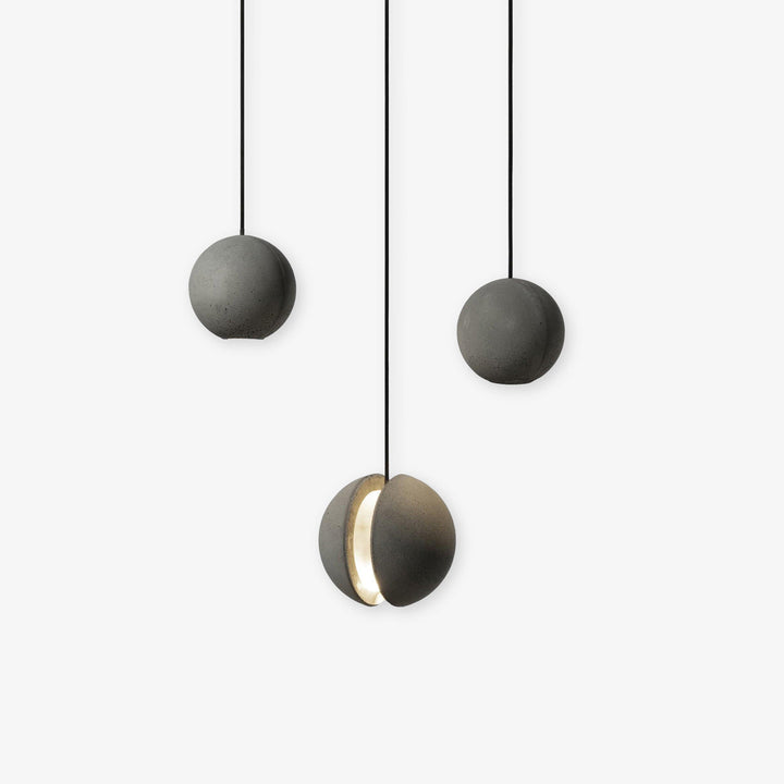 Solara Suspension Sphère en Béton Lune Minimaliste - Neutralighting