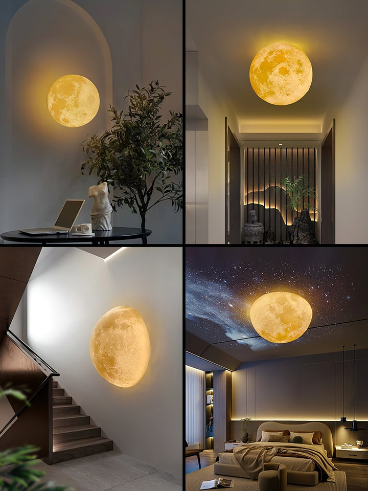 Olsolan Applique Murale 3D en Plastique Art Nordique Lune - Neutralighting