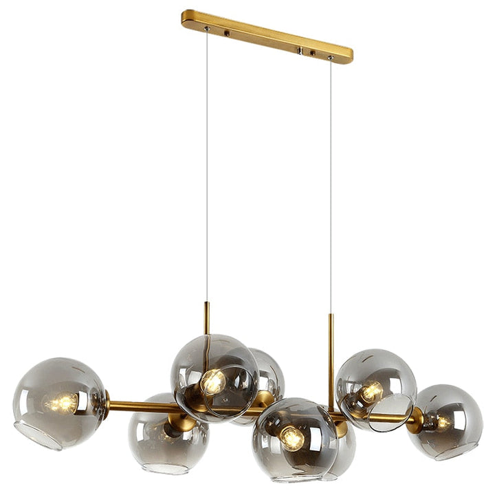 Valentina Suspension Boule Moderne Métal/Verre Noir/Doré Salon - Neutralighting