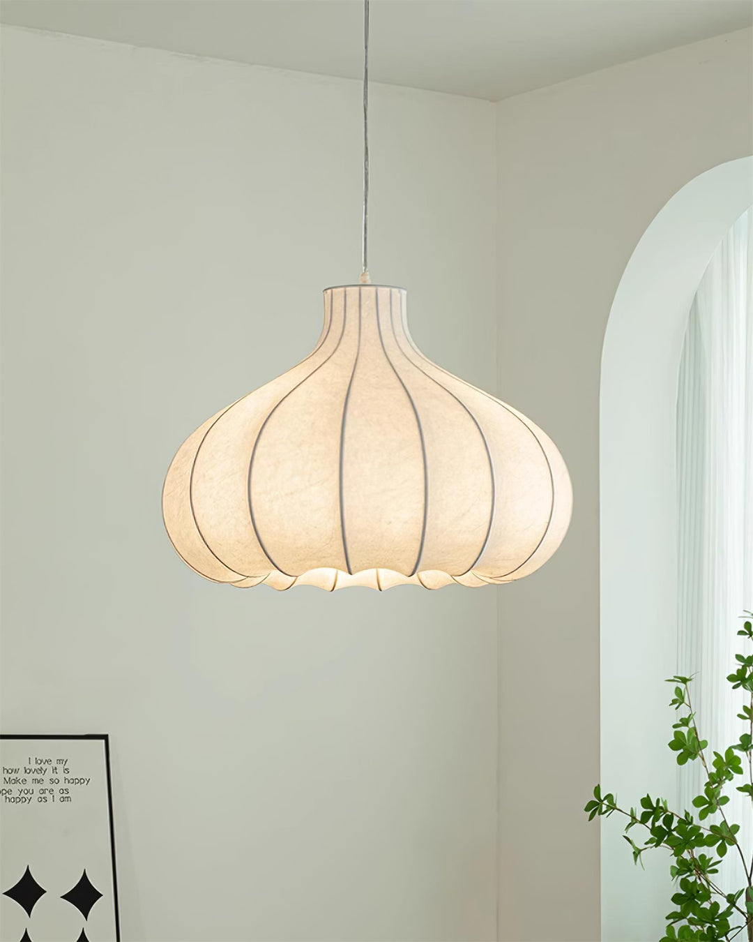 Silky Suspension avec Abat-jour en Soie Plissée Blanc Elégant - Neutralighting