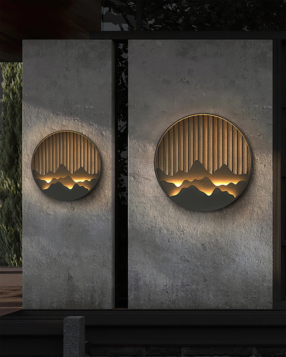 Mountain Wall Lamp Outdoor Circular Silhouette - Neutralighting