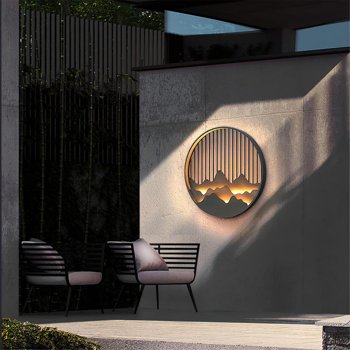 Mountain Wall Lamp Outdoor Circular Silhouette - Neutralighting
