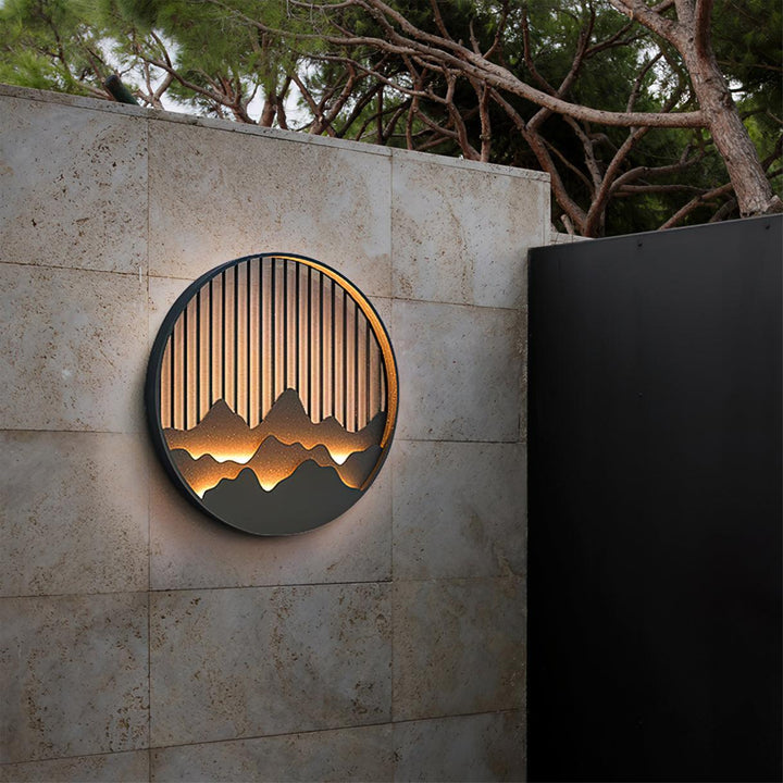 Mountain Wall Lamp Outdoor Circular Silhouette - Neutralighting