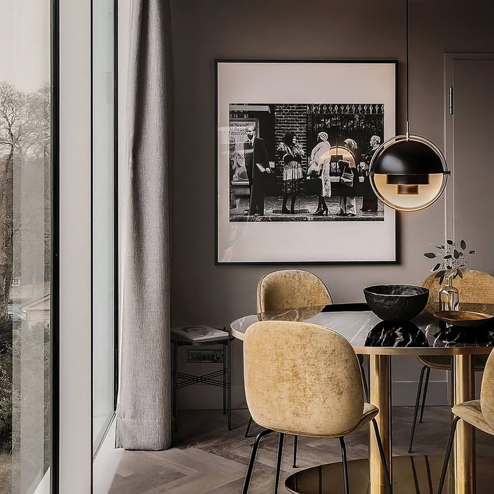 Lustra Lampe Pendante Boule Déformée Dorée - Neutralighting