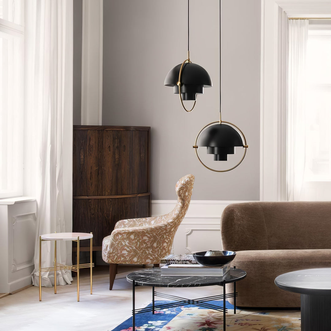 Lustra Lampe Pendante Boule Déformée Dorée - Neutralighting