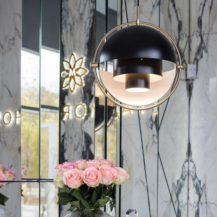 Lustra Lampe Pendante Boule Déformée Dorée - Neutralighting